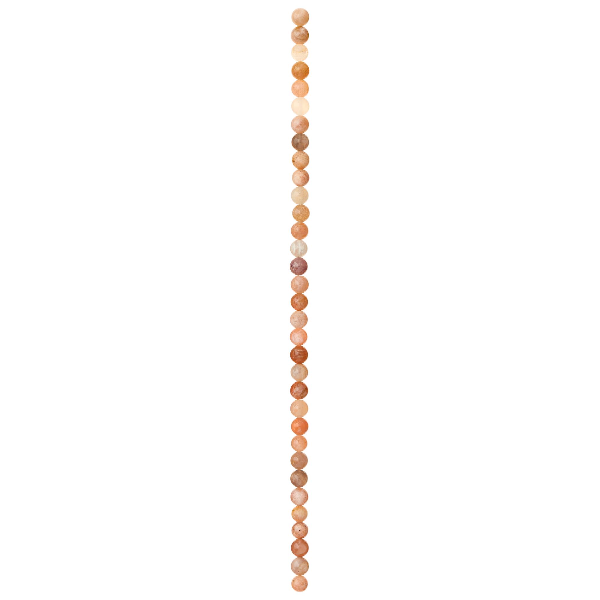 Light Pink & Orange Sunstone Round Beads, 6mm by Bead Landing™